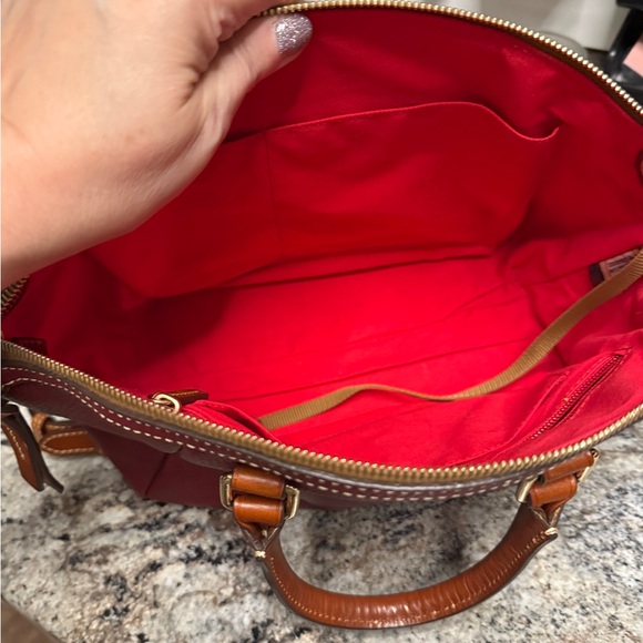 Dooney & Bourke Cherry Red Pebbled leather satchel - Picture 7 of 8